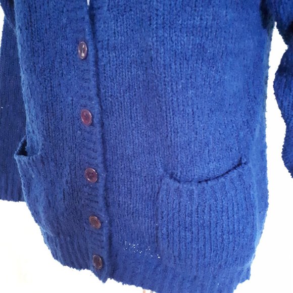 Size L Vintage 1980s Imperial Classics Navy Blue Cardigan - Picture 6 of 11